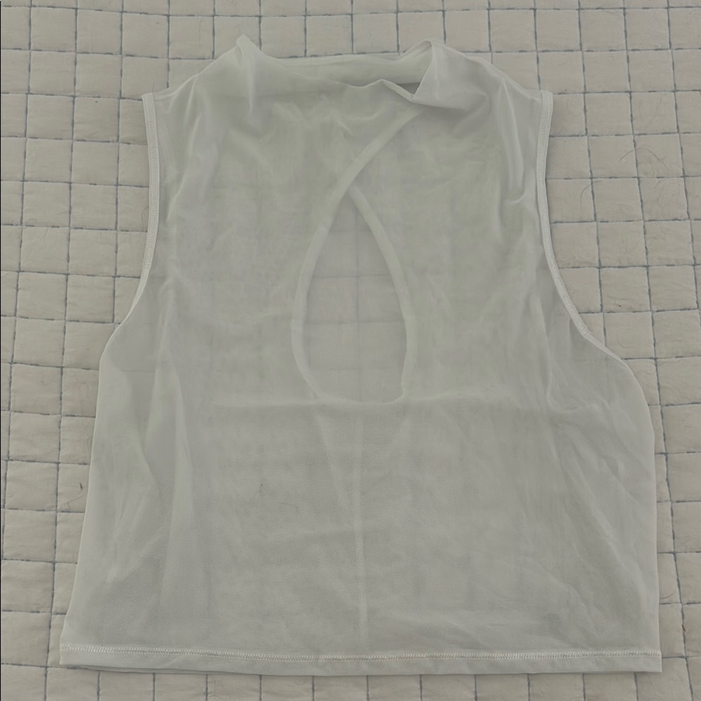 Lululemon Athletica Sheer White Tank Top